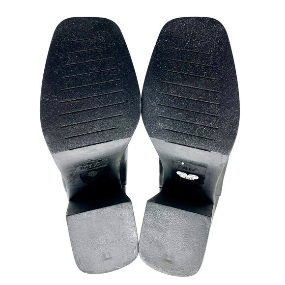 Mia Dru Chelsea Chunky Platform Ankle Booties 9.5 Black 90s Grunge Stretch - Picture 6 of 9